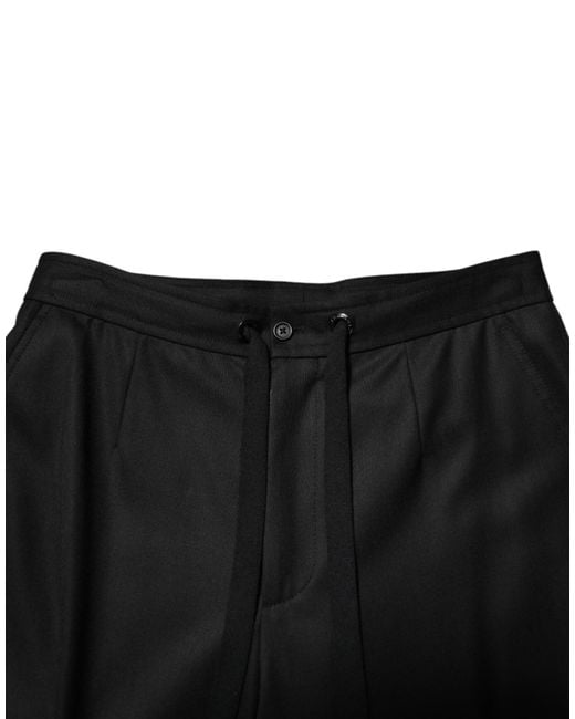 Dolce & Gabbana Black Cargo Pants Drawstring Waist for men