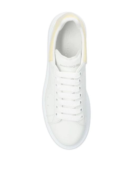 Alexander McQueen White Oversized Sneakers With Shiny Spoiler