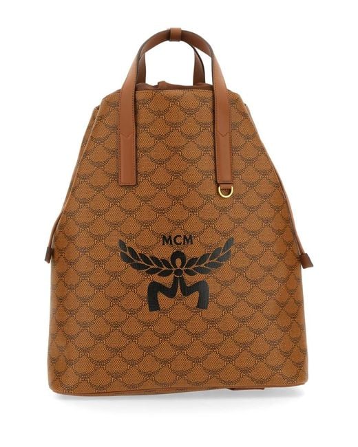 MCM Brown Medium Backpack "lauretos" for men