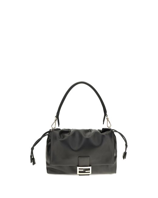 Fendi Black Baguette Soft Nappa Leather Shoulder Bag Calf Bos Taurus