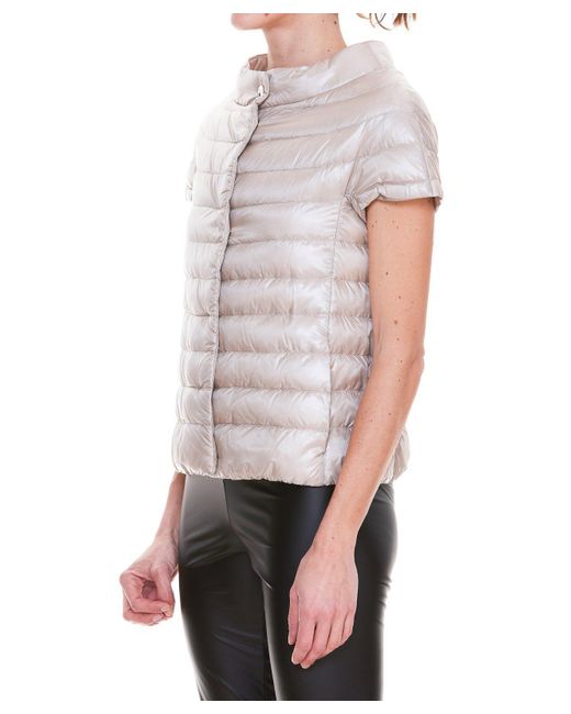Herno Gray Greta Short-sleeve Puffer Jacket
