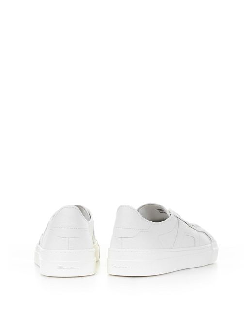Santoni White Leather Sneaker for men