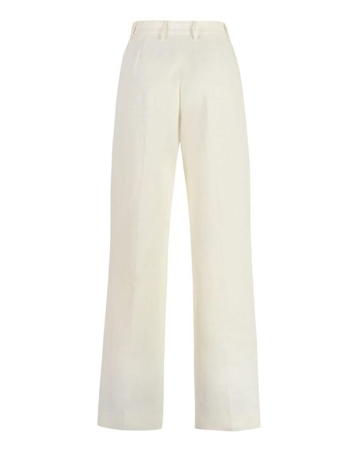 Fabiana Filippi White Linen Blend Trousers