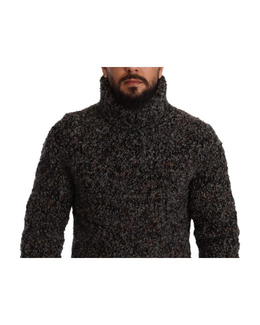 Dolce & Gabbana Black Wool Blend Turtleneck Pullover Sweater Clothing for men