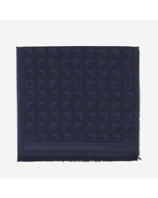 Ferragamo Blue Scarf Wool for men