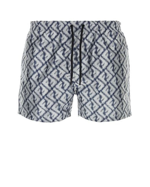 Fendi Multicolor Embroidered Polyester Swimming Shorts for men