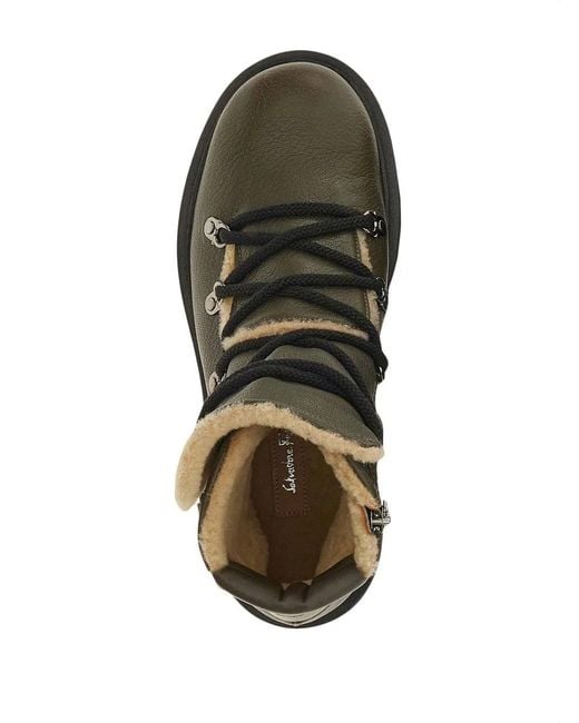 Ferragamo Brown Lace-Up Hiking Boots