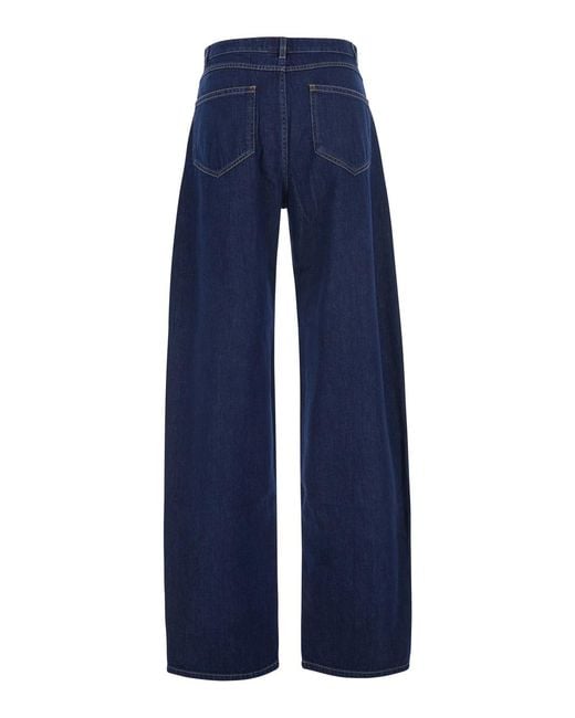 Max Mara Blue Trousers Tech Fabric Cotton