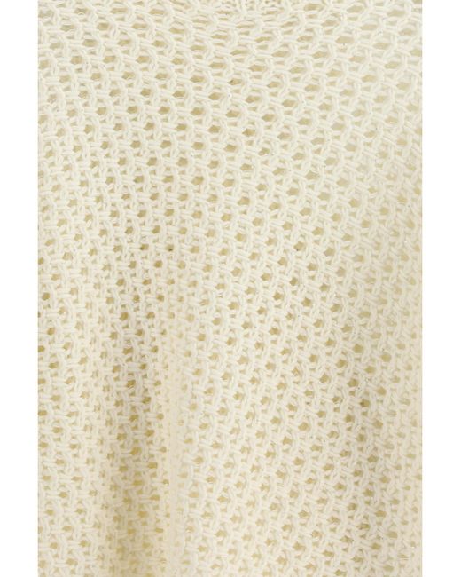 Fabiana Filippi Natural Jumper Platinum Yarn With Micro Sequins Fleece Wool