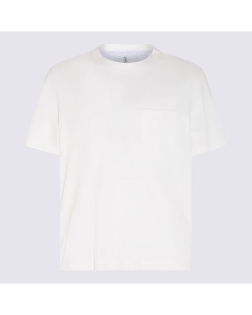 Brunello Cucinelli White Cotton T-Shirt for men