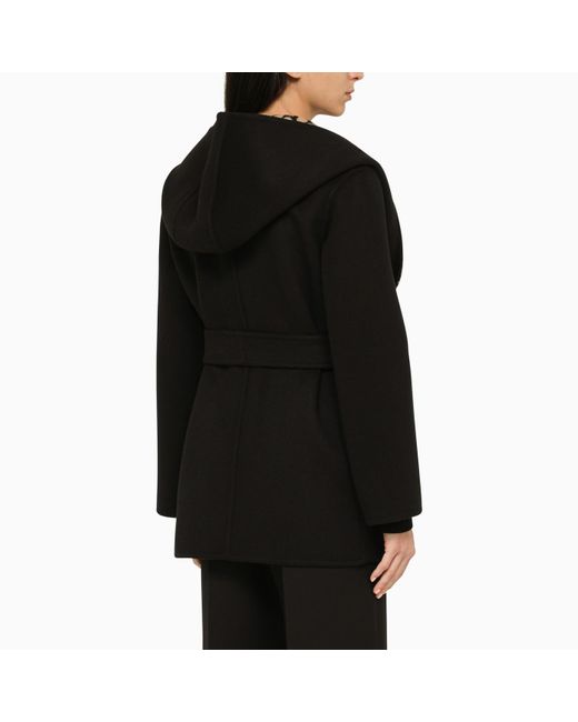 Valentino Black/camel reversible short coat