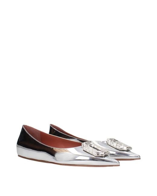 AMINA MUADDI Brown Begum Ballet Flats Crystal