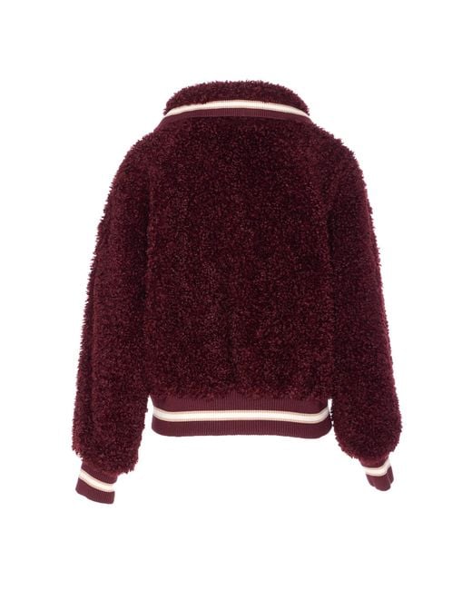 Essentiel Antwerp Red Iwill Faux Fur Jacket