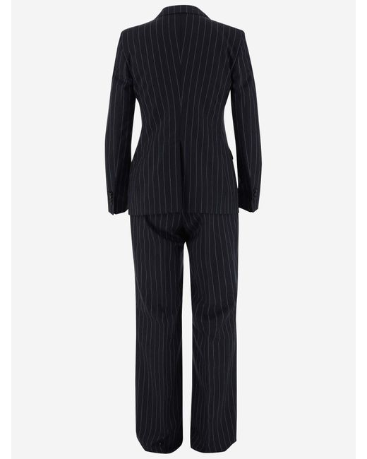 Tagliatore Black Virgin Wool Pinstripe Suit