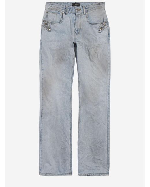 Balenciaga Blue Cotton Denim City Jeans Trousers