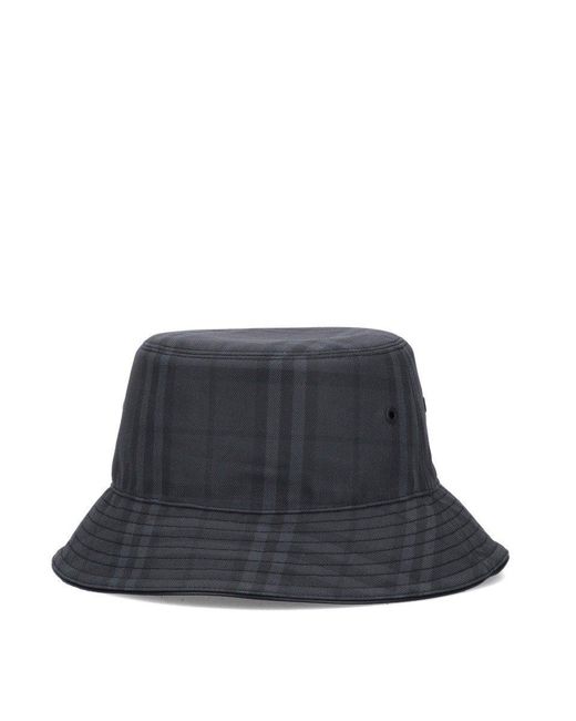 Burberry Blue Vintage Check Printed Bucket Hat