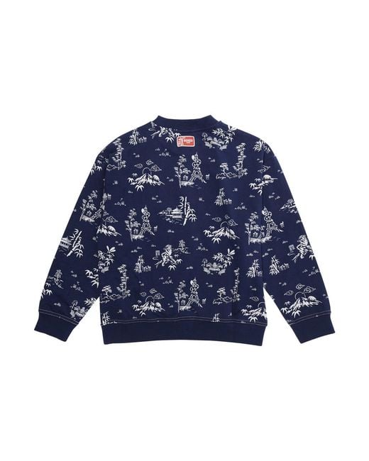 KENZO Blue Crewneck Sweatshirt Cotton Hoods & Sweatshirts for men