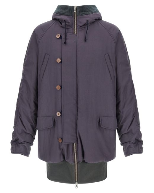 Magliano Blue 3-4 Kenny Parka Virgin Wool Down Jacket, Parka, Casual Jackets for men