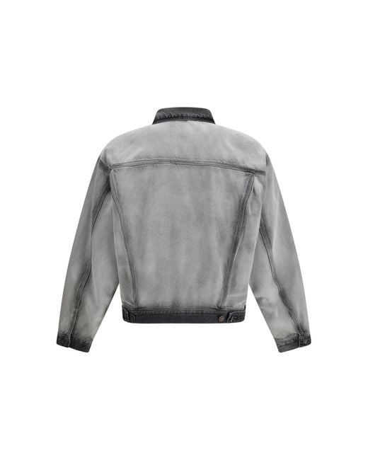DIESEL Gray D-Denver Denim Jacket Cotton; True Hemp for men