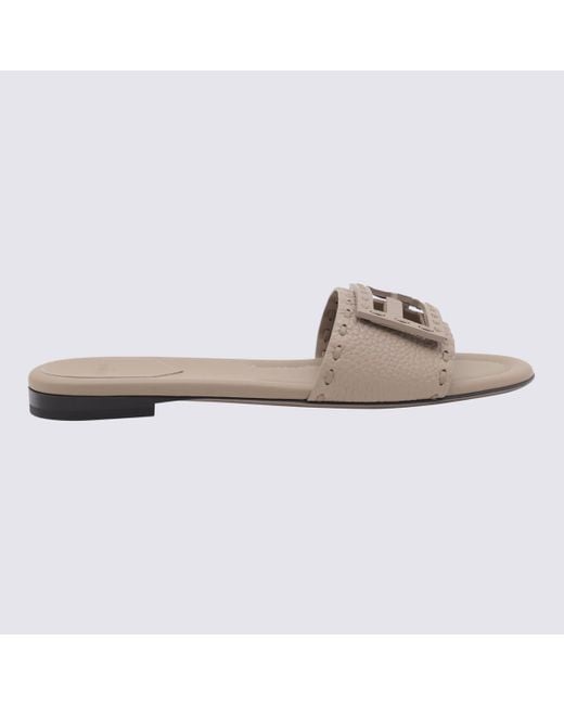 Fendi White Leather Flats