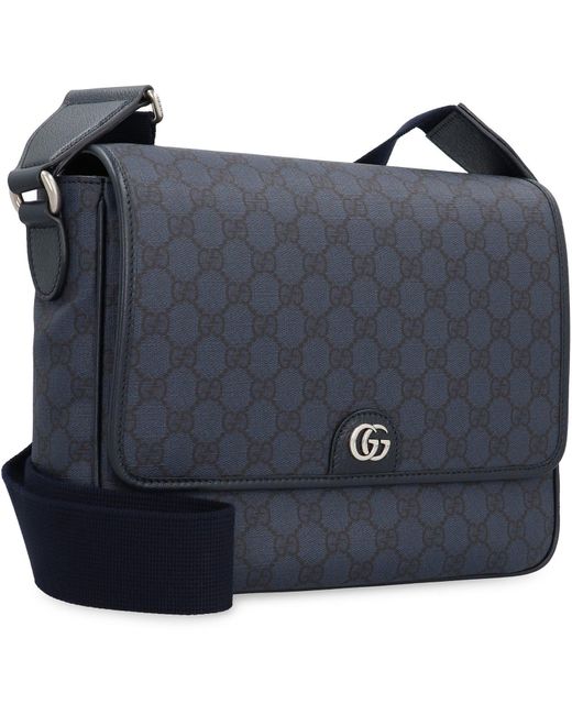 Gucci Blue Gg Supreme Foldover Top Messenger Bag
