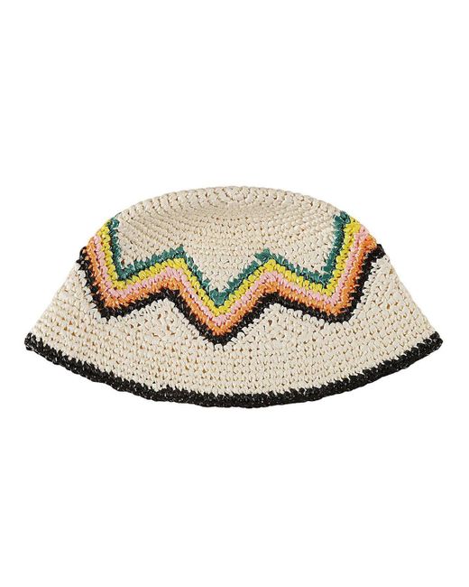 Casablancabrand White Logo Patch Zigzag Interrwoven Bucket Hat for men