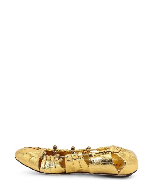 Chloé Metallic Leather Ballerinas