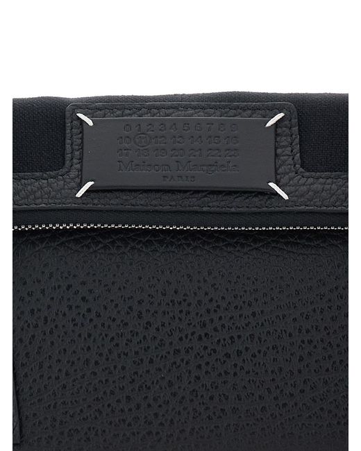 Maison Margiela Black Shoulder Bag Leather Trim Calf