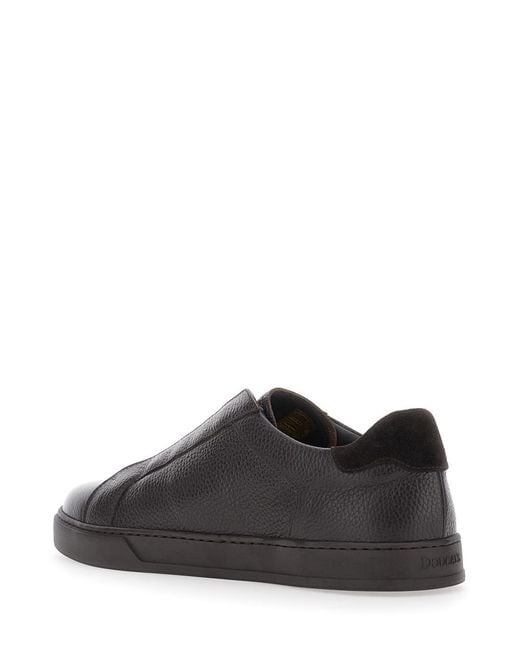 Doucal's Black Sneakers Spencer Calf Leather Trainers for men