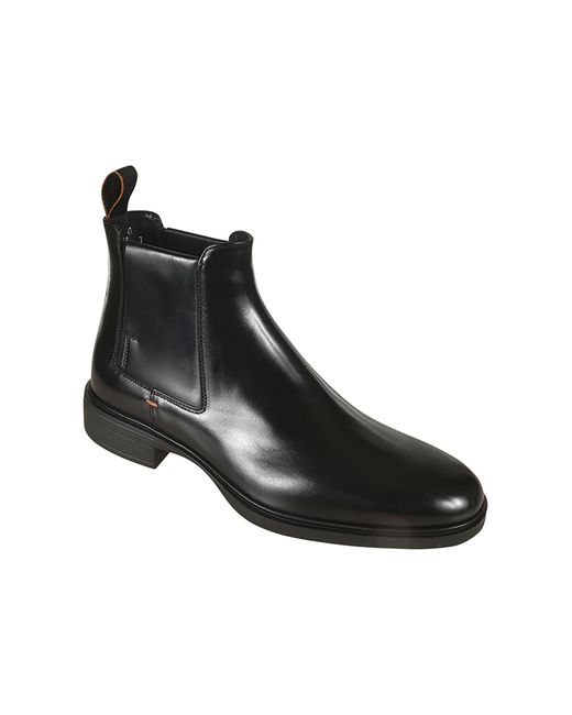 Santoni Black Side Stretch Boots for men