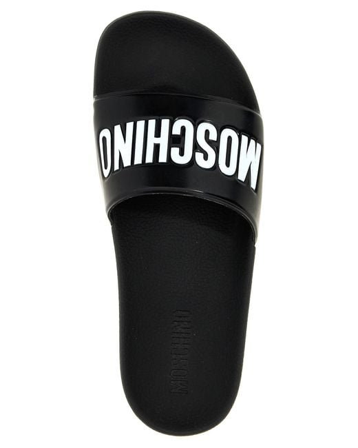 Moschino Black 'Pool' Slides for men