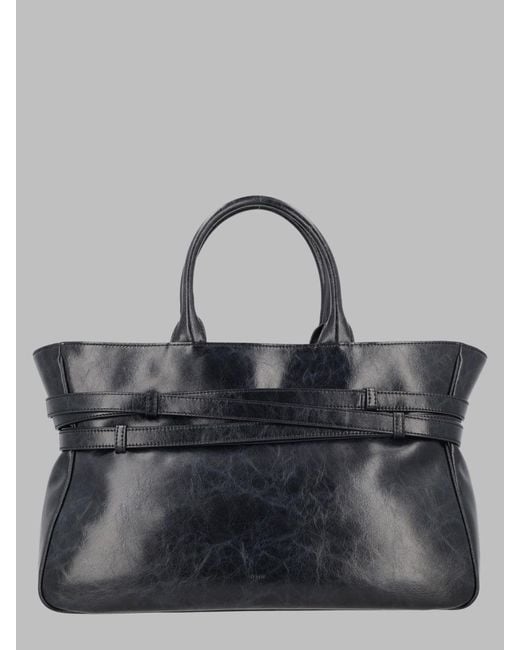 OSOI Gray Tote Brocle Leather Bag Shoulder