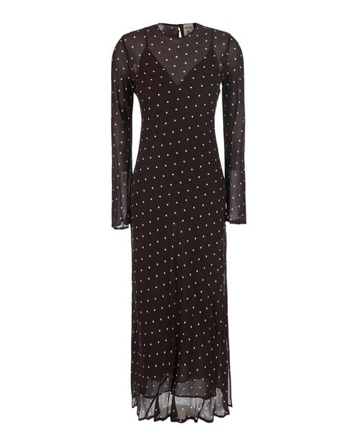 Semicouture Black Long Dress Connie Viscose