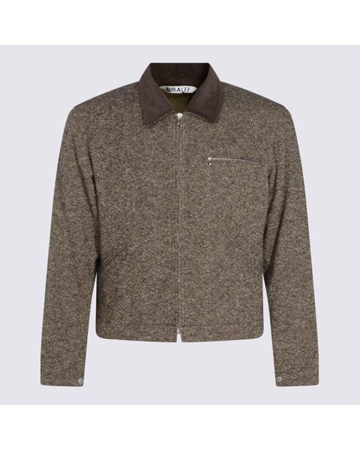 Auralee Green Wool Casual Jacket for men
