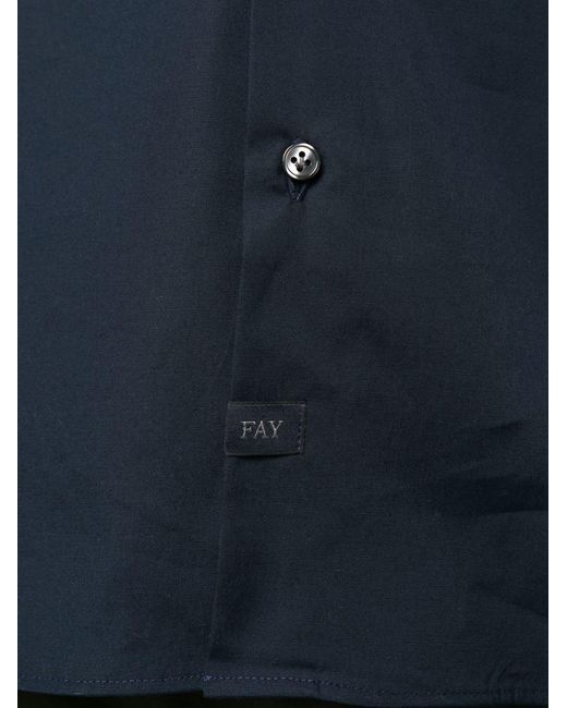 Fay Blue Cotton Blend Shirt for men