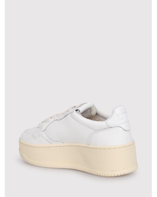 Autry Natural Leather Platform Sneakers