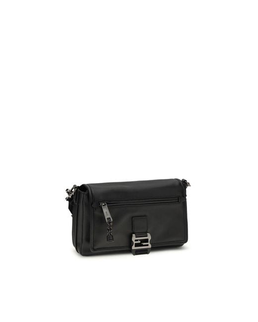 Fendi Black Calf Leather Bos Taurus Shoulder Bag for men