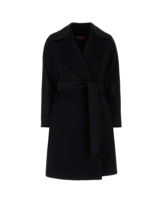 Max Mara Black Wool Dravenna Coat