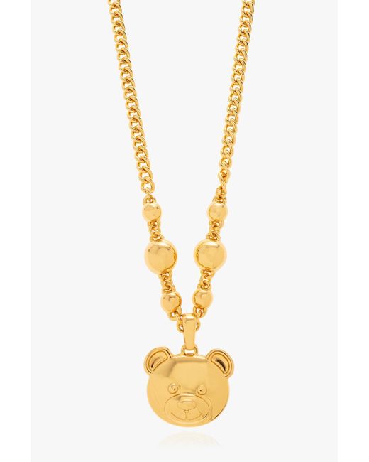 Moschino Metallic Necklace With Teddy Bear Head