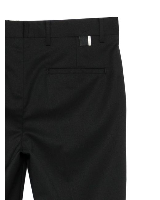 Low Brand Black Slim-Fit Wool Blend Cropped Tailored Trousers for men