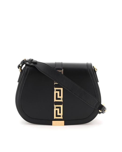 Versace Black 'greca Goddess' Large Shoulder Bag