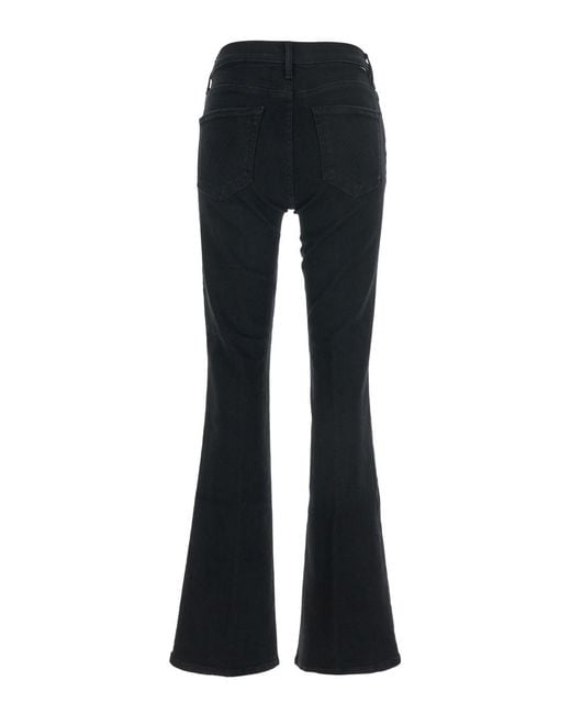 Mother Black Jeans Mid Rise Flared Denim