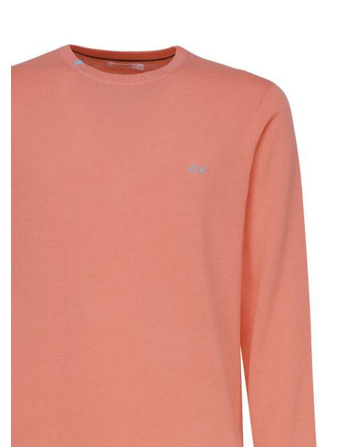 Sun 68 Pink Sweater With Logo for men