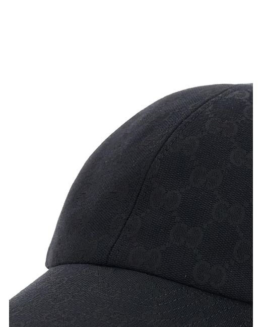 Gucci Blue Baseball Cap With Web Detail Gg Canvas Hat for men
