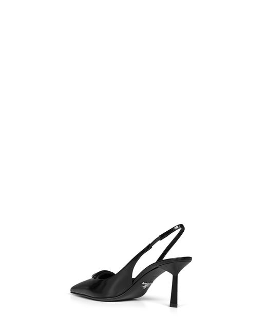 Prada Black Slingback Pumps Brushed Leather