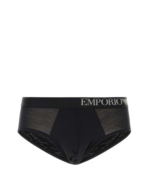 Emporio Armani Black Multicolor Stretch Cotton Brief Set for men