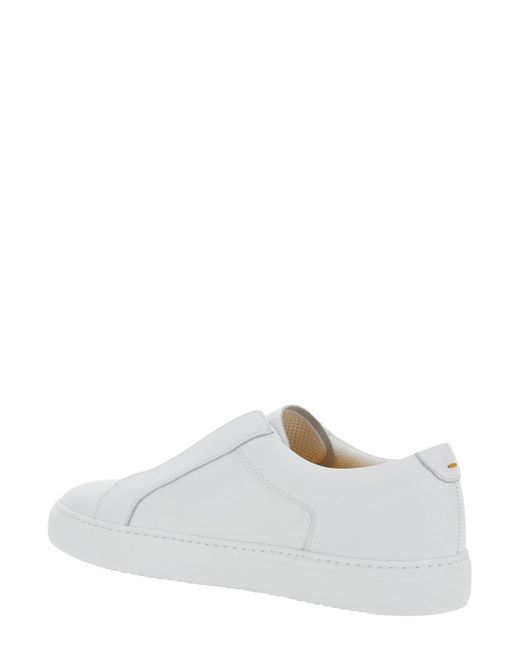Doucal's White Roger Sneakers With Elastic Bands Design And Insole Logo for men