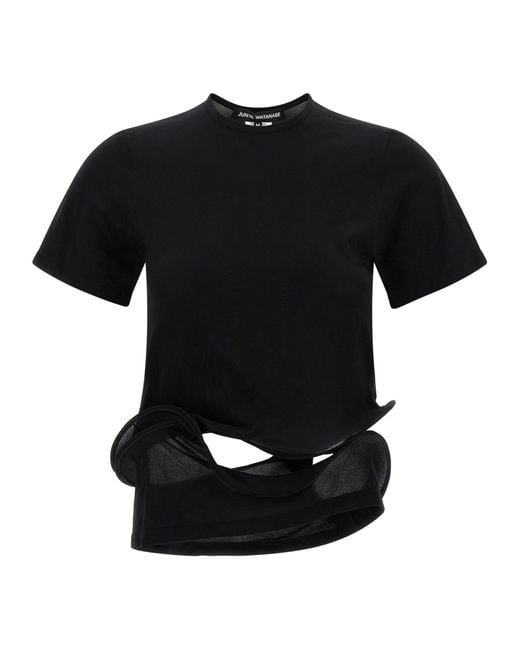 Junya Watanabe Black Sculptural Background T-Shirt