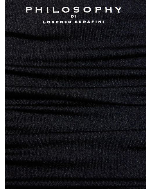 Philosophy Di Lorenzo Serafini Black Ruched Mini Skirt