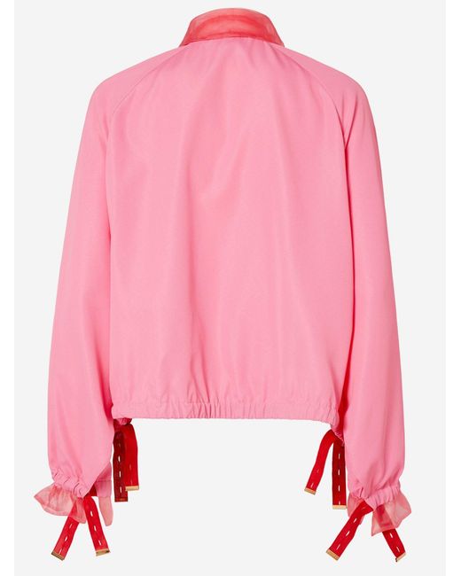 Fendi Pink Bomber Jacket Technical Viscose